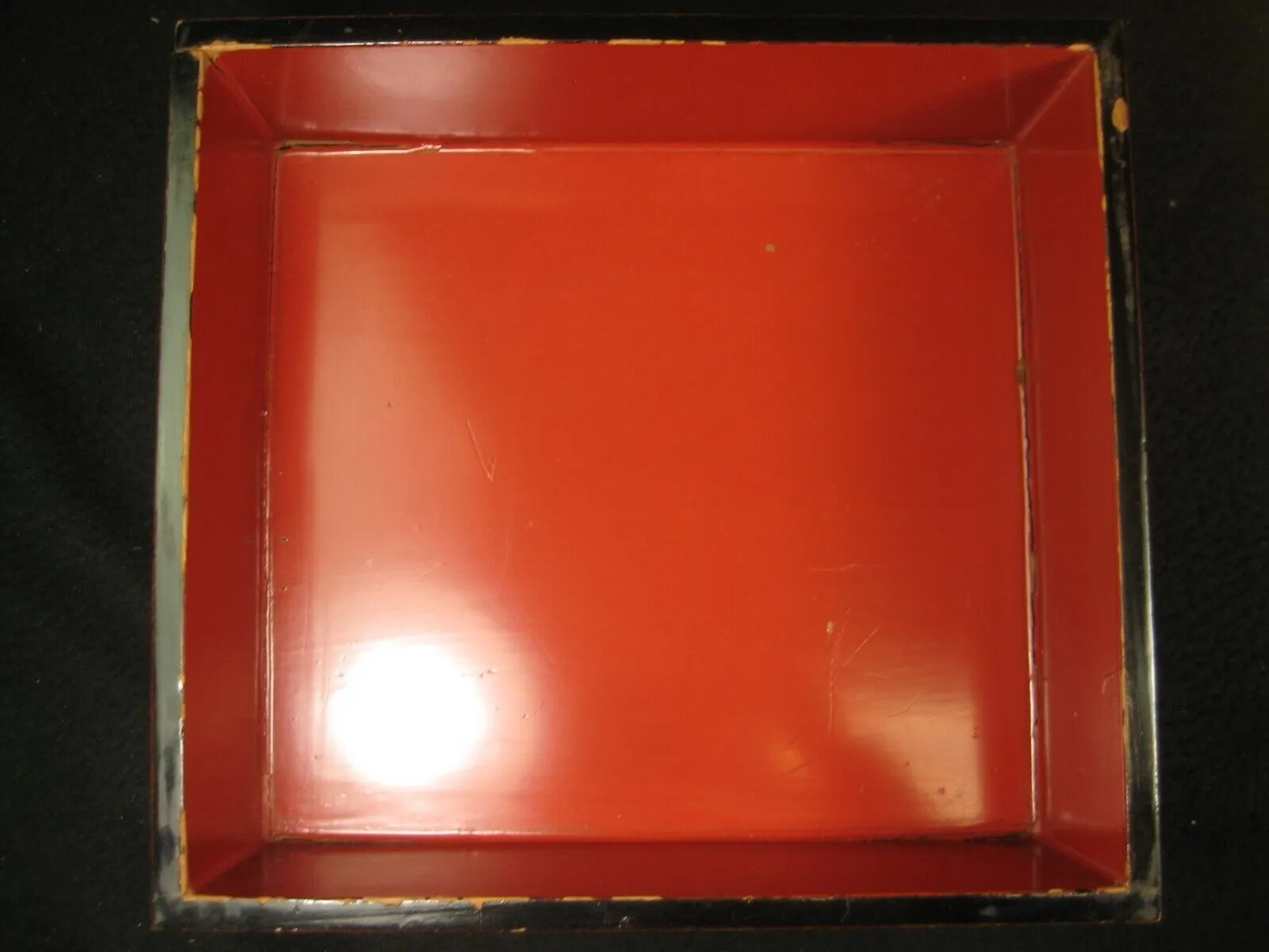 Antique Japanese C.1920 2 Layer Lidded Lacquer Kasane Jubako Bento Box